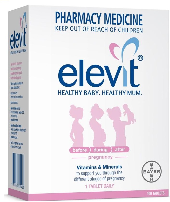 Elevit Của Úc Hộp 100 Viên - Vitamin Bà Bầu Dành Cho Phụ Nữ Trước, Trong Thời Kỳ Mang Thai Và Sau Khi Sinh